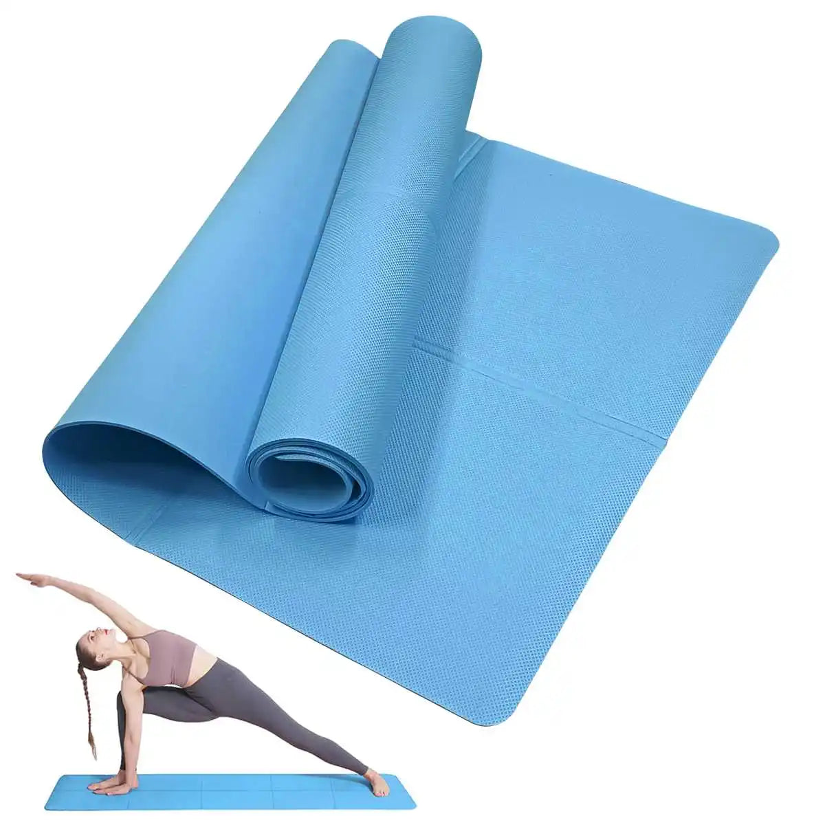 Yoga Mat Pilates Fitness Mat 3/4/6Mm Thicknes Non Slip Yoga Cushion Travel Fitness Exercise Pad for Women Home Gym Floor Workout